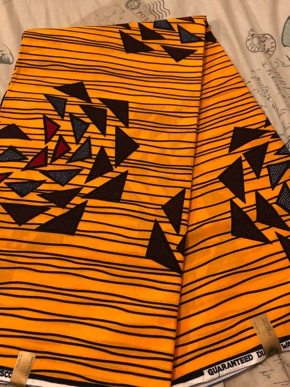 Миниатюра: Yellow/Mixcolour Broken Glass African Print fabric 