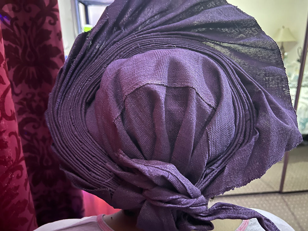 Miniaturbild: Purple Auto Gele Aso Oke Nigeria Head Wrap