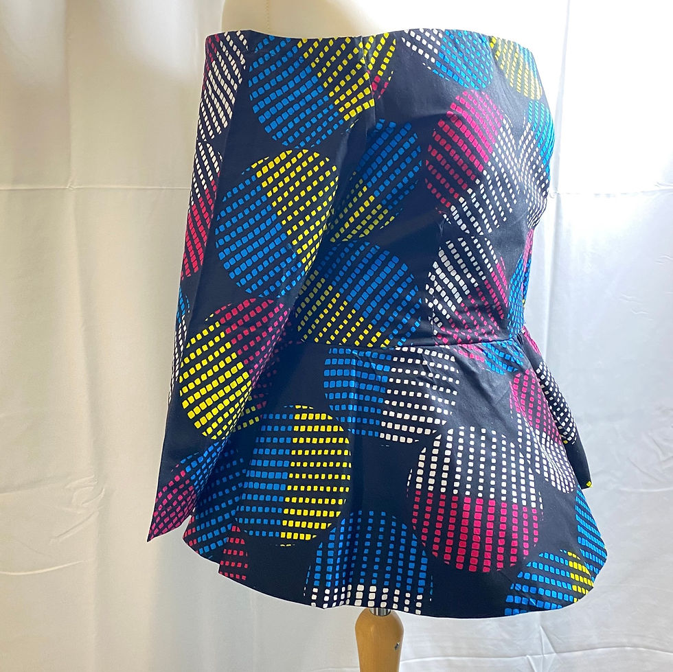 Miniature : Sophias Fab Ankara Peplum Blouse Off Shoulder Blouse 