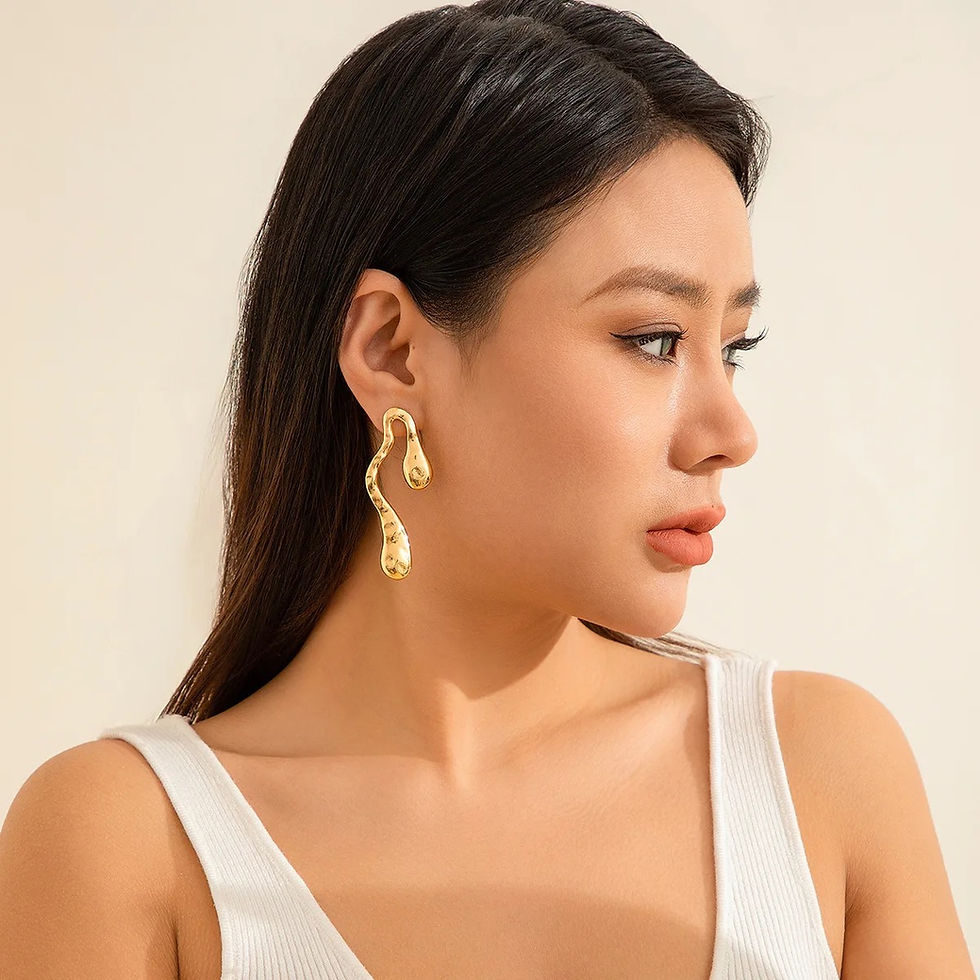Miniaturbild: Irregular Metal Water Drop Geometric Earrings For Women’s Earrings