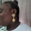 Thumbnail: Gold Plated Drop earring Flower Dangle earring