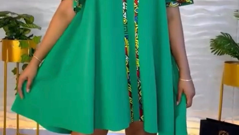 Миниатюра: Print Strips Green Swing Hi-Low Dress Womenswear 