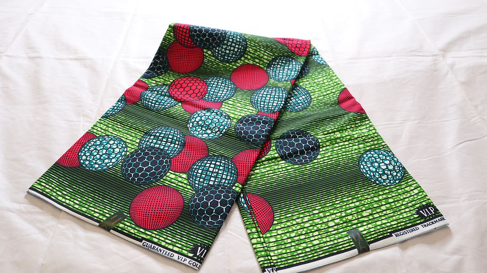 Миниатюра: Multicolour African Print Fabric, Ankara Wax Fabric,  Ball Detail Ankara Wax