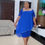 Miniaturebillede: Asymmetric Elegant Short Sleeve Dress  In Royal Blue Womenswear 