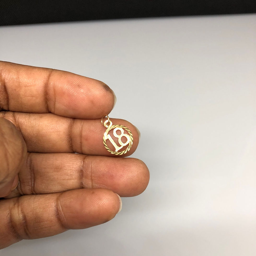 Миниатюра: Simple 18 Number Gold Small Pendant 