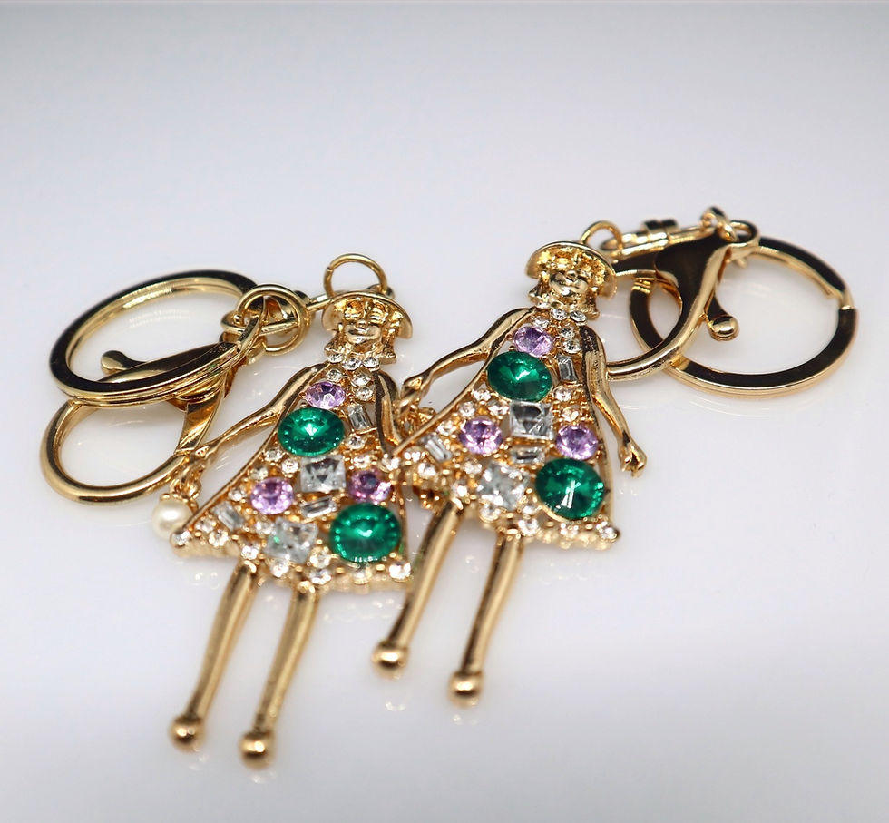 Miniatyrbild: Keyring Charm, Bag Charm, Diamante Lady Keyring and Bag Charm