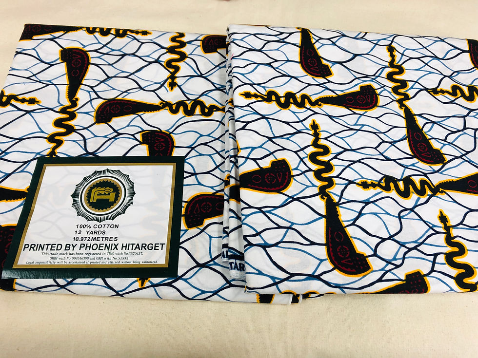 Thumbnail: African Ankara Cotton Print Fabric 6 Yards 
