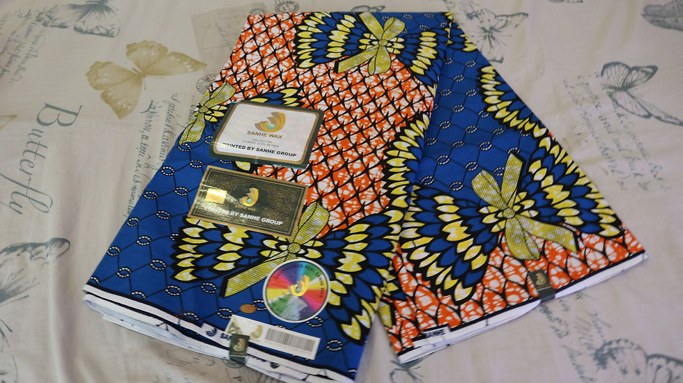 Miniaturebillede: Ribbon Bow Detail African Ankara Wax Print Fabric