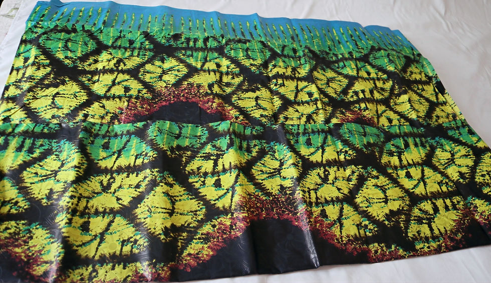 Hand Tie-Dye Adire Batik Yellow/multicolour African Fabric
