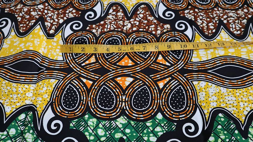Миниатюра: Yellow Multicolour African Ankara print fabric