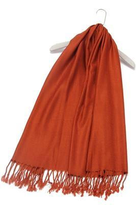 Thumbnail: Plain Pashmina Tassel Scarf