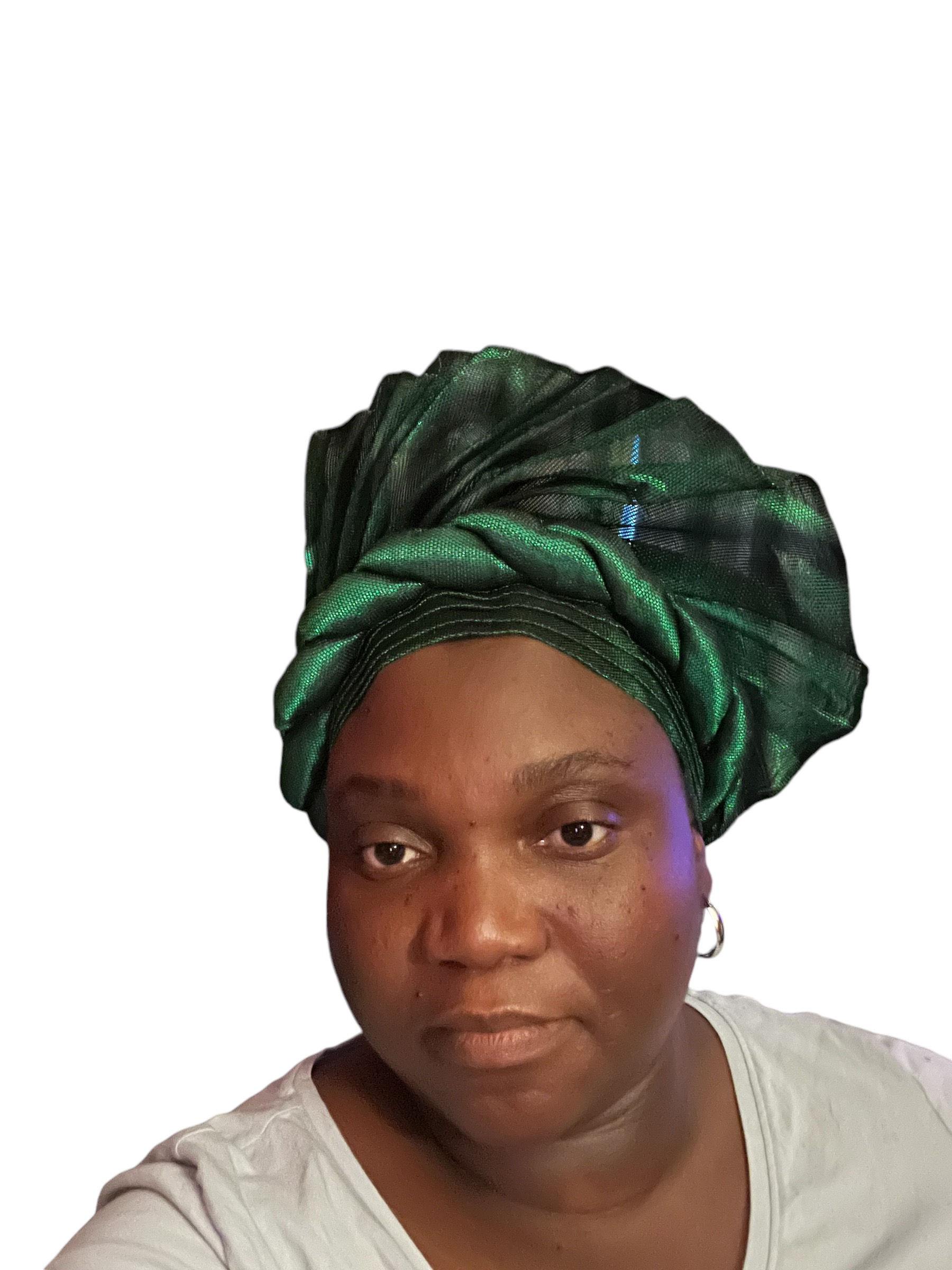 Auto Gele Green Twist Detailed Aso Oke Headtie Nigeria Auto Gele