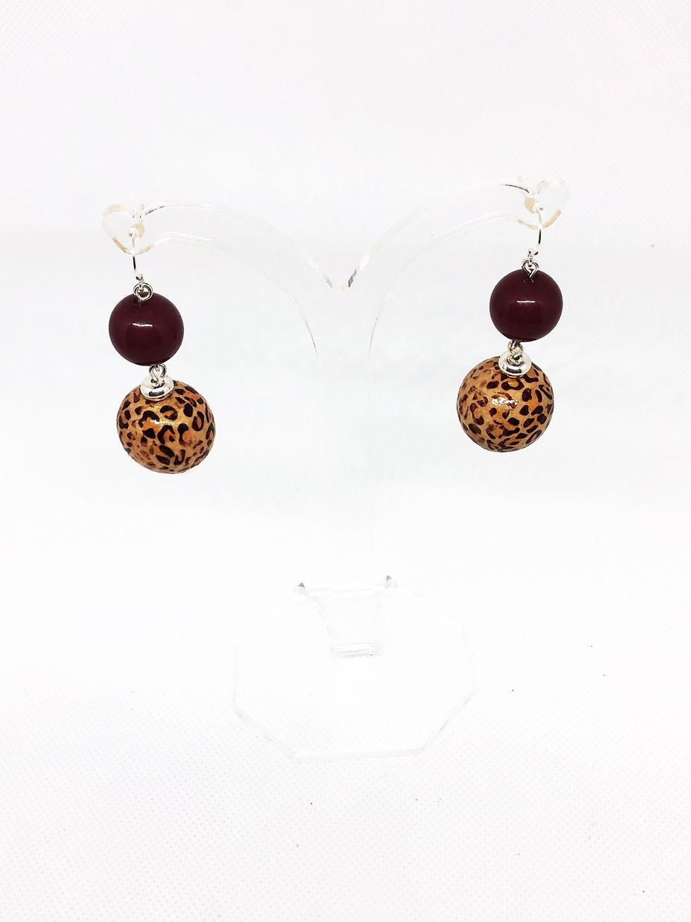 Thumbnail: Animal Print Multi Colour Bead Necklace and Earring Set 