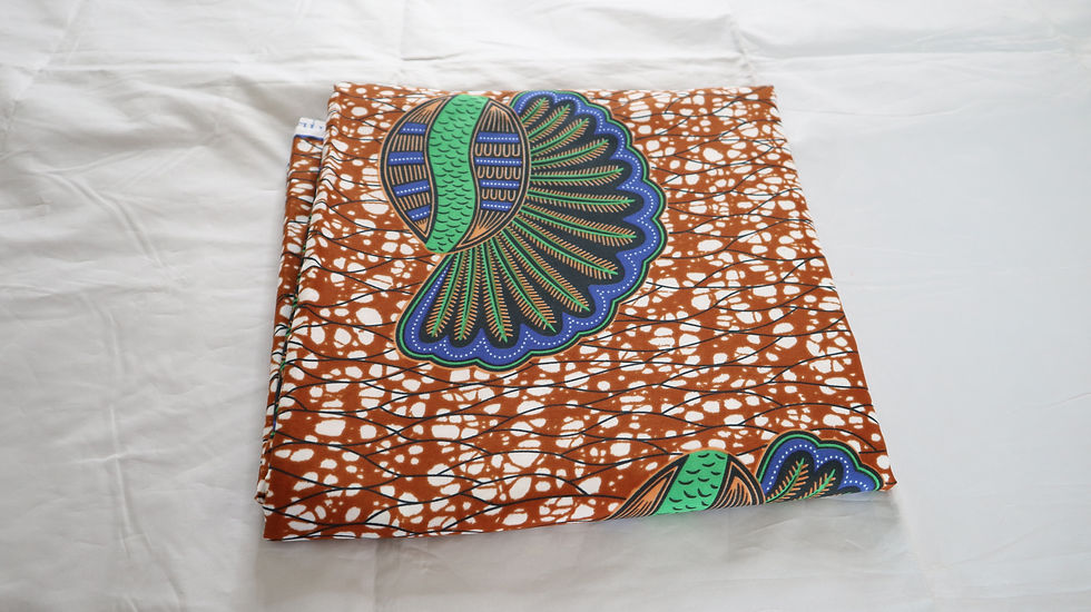 Thumbnail: African Fabric Print, 6 Yards Polyester Print, Brown Tone