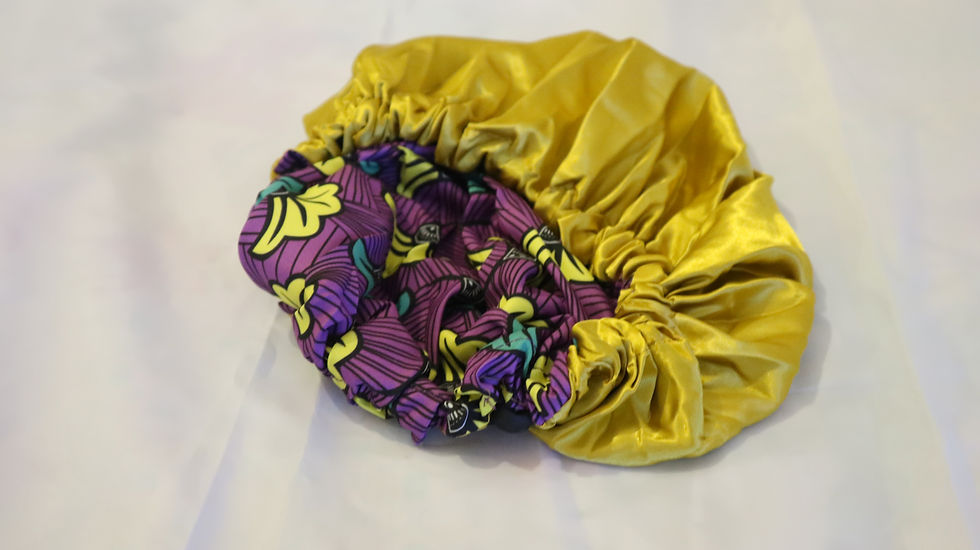 Miniatura: Print Hair Bonnet Adjustable African Print and Satin Bonnet Unisex