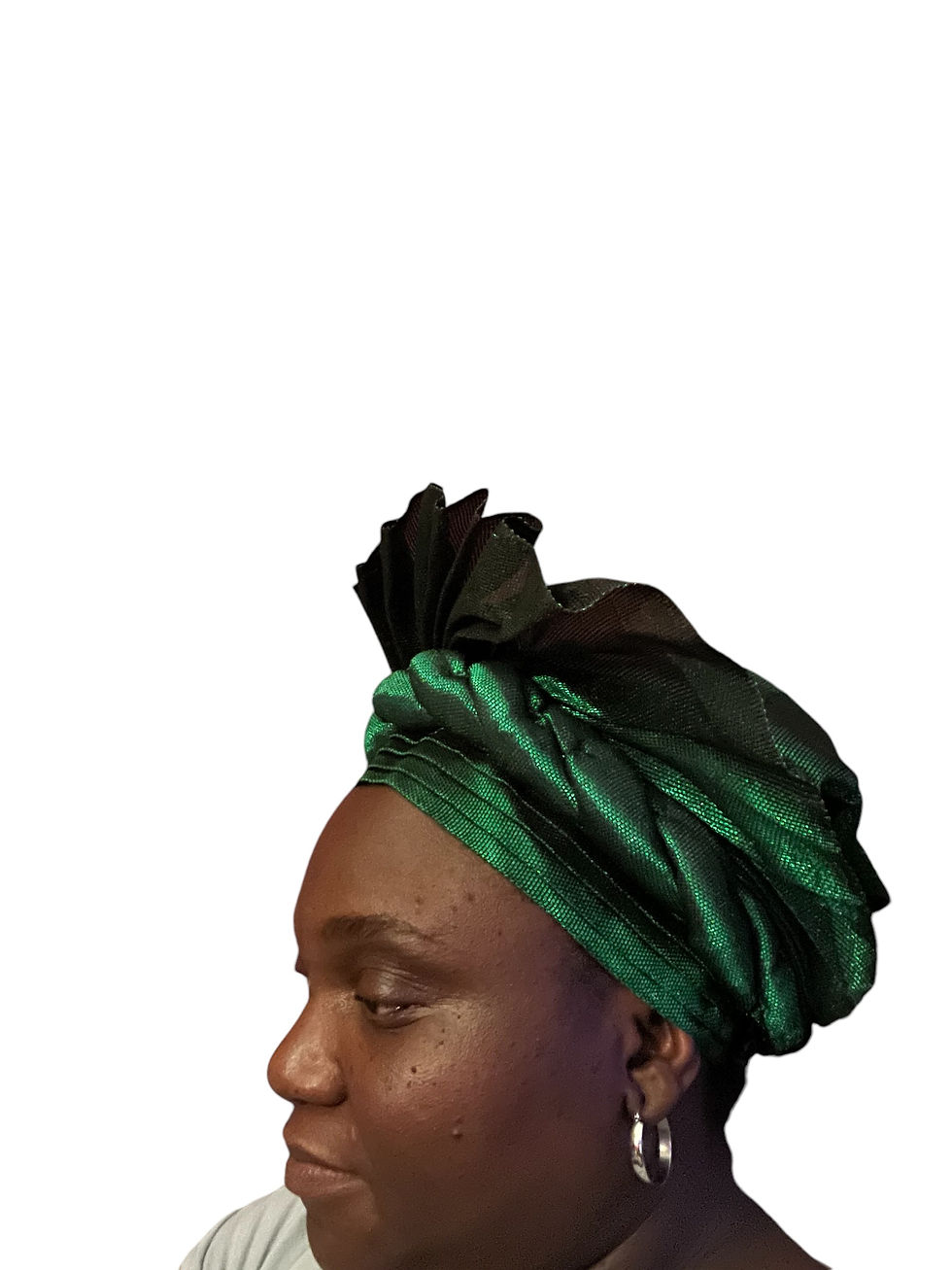 Miniatura: Auto Gele Green Twist Detailed Aso Oke Headtie Nigeria Auto Gele