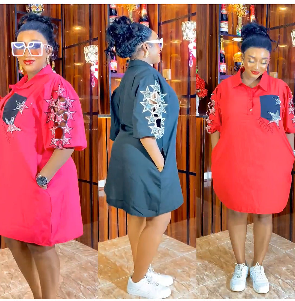 Thumbnail: Womens Bling Cutout Star Sleeve Shirt Dress Womenswear 