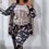Miniaturebillede:  Velvet 3Pcs Bling Letter Print Hoodie Co-Ord Set Womenswear 