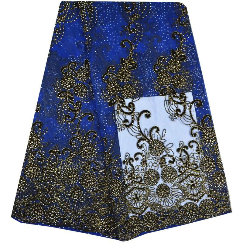 Миниатюра: Embroidered French Tulle Net Lace With Diamanté Crystal Stones