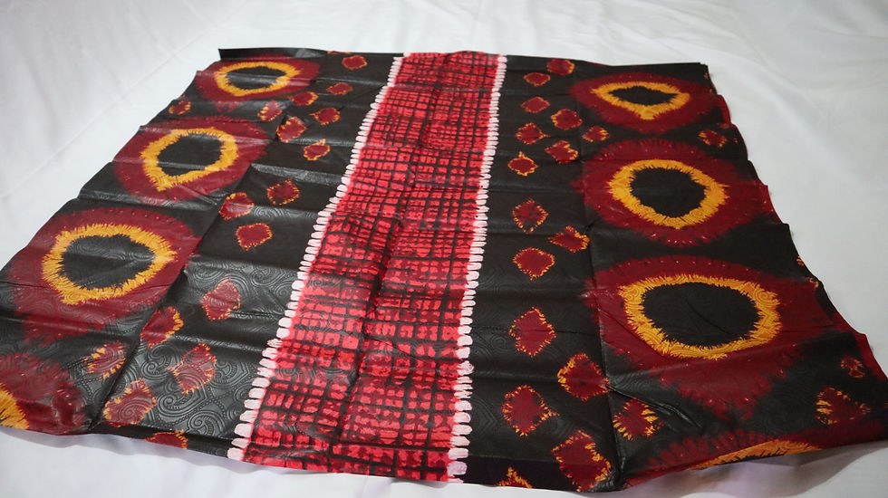 Hand Tie-Dye Adire Batik Red/Multicolour African Fabric