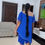 Miniaturebillede: Asymmetric Elegant Short Sleeve Dress  In Royal Blue Womenswear 