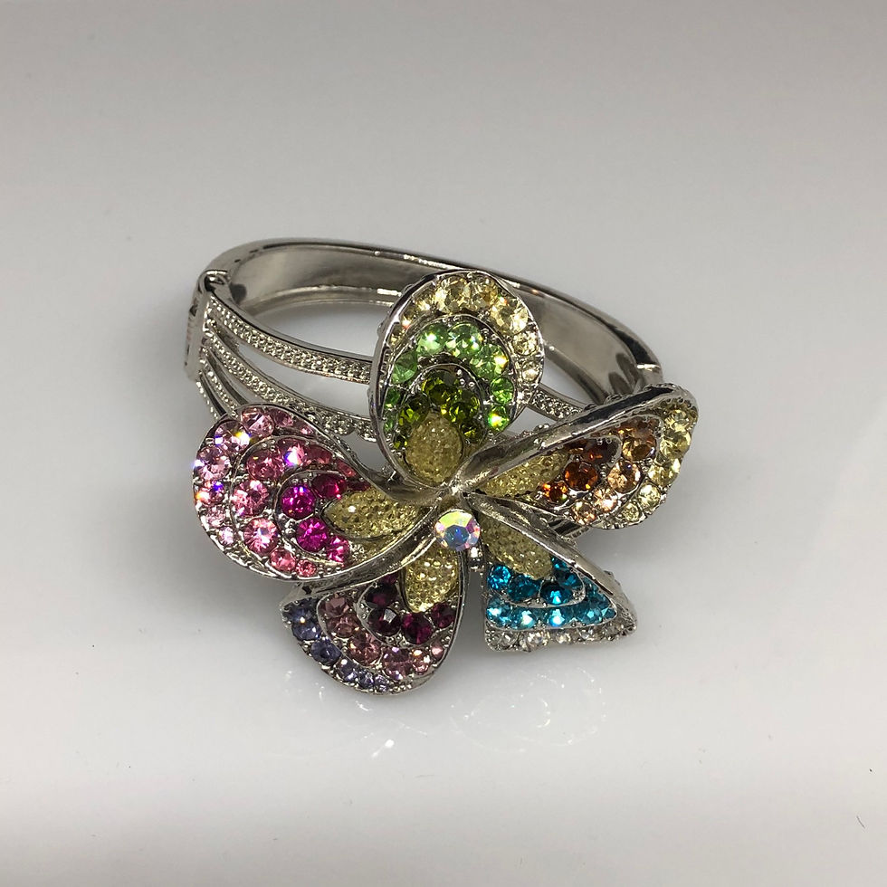 Miniatura: Flower Diamanté Hinge Bangle