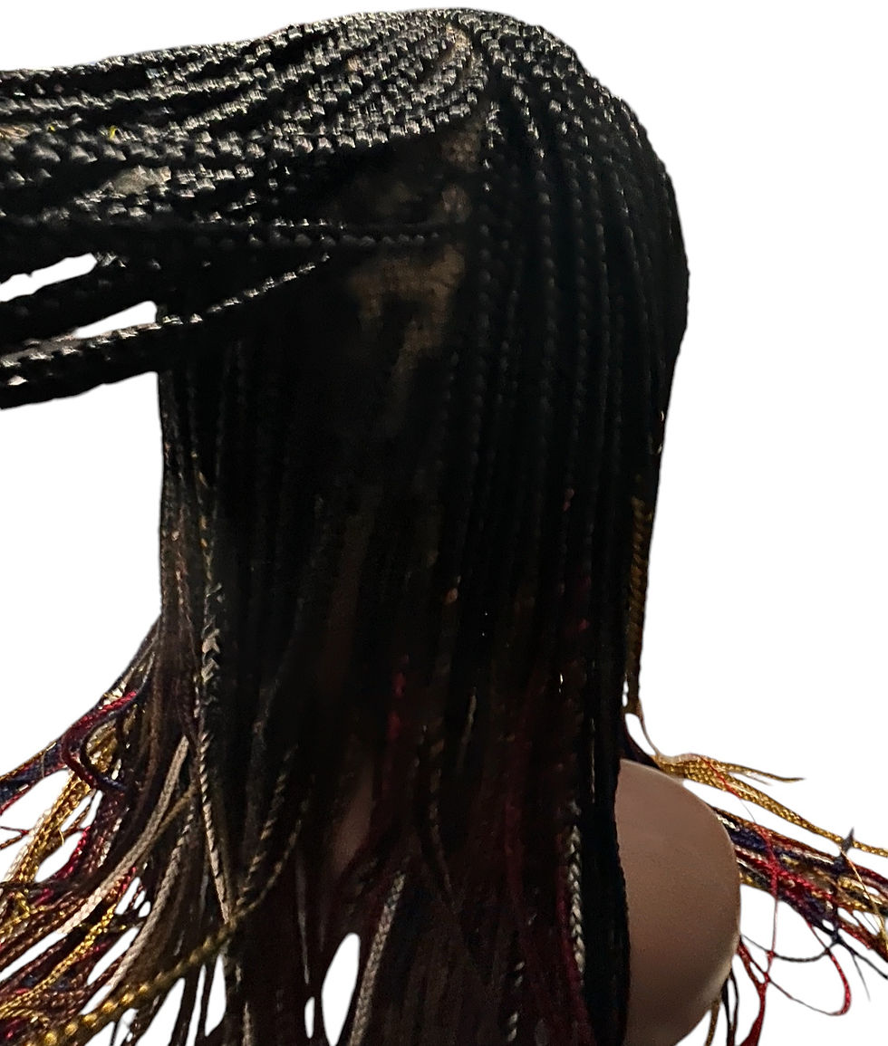 Миниатюра: Vibrant Multicoloured Fulani Cornrow Braided Wig  With Free Wig Cap In 35 inches
