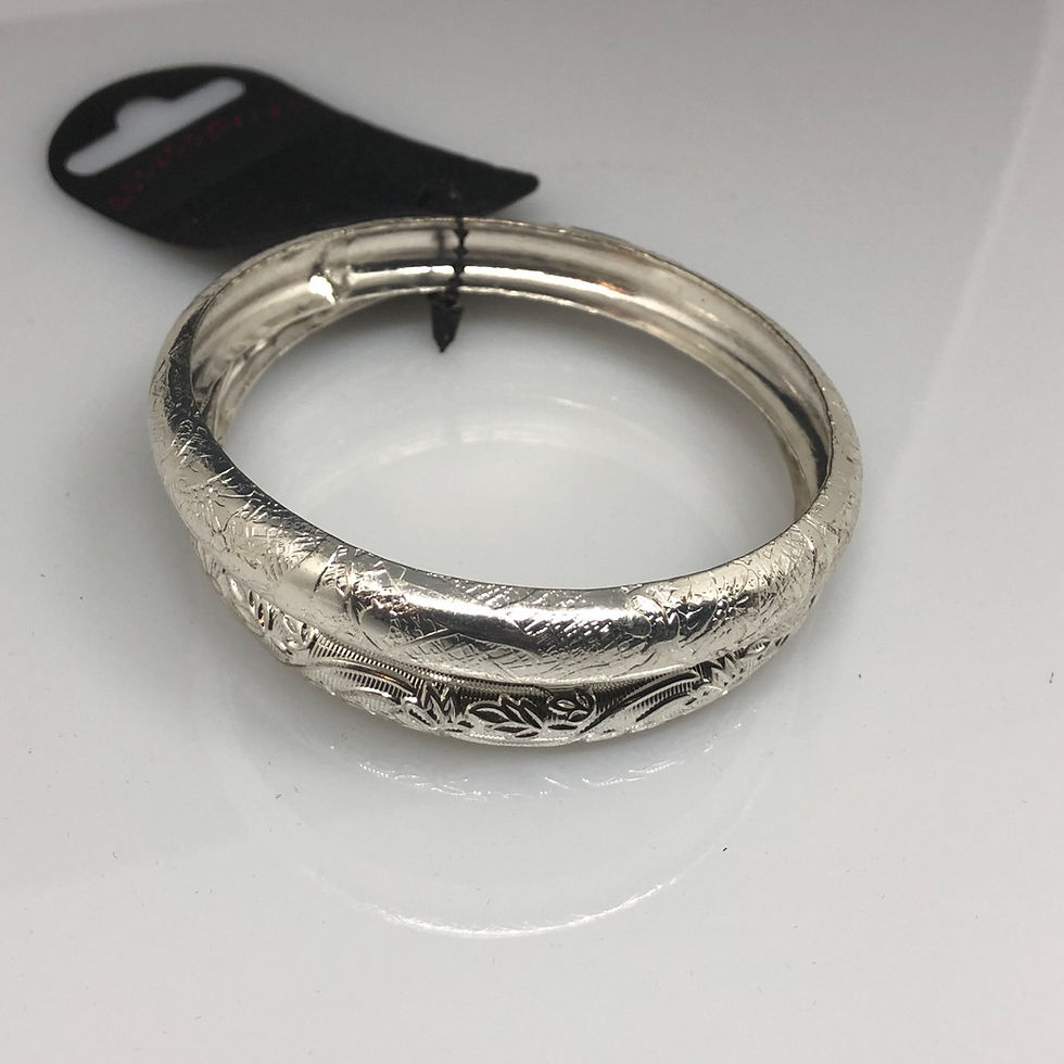 Miniatura: Silver Flower Design 2PCS Round Ladies Bangles 