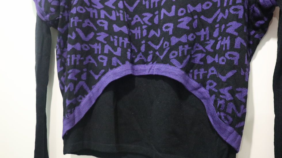 Thumbnail: Crewneck Jumper, U-Neck Jumper, 2 Pieces Women Jumpers, Purple/Black Jumper
