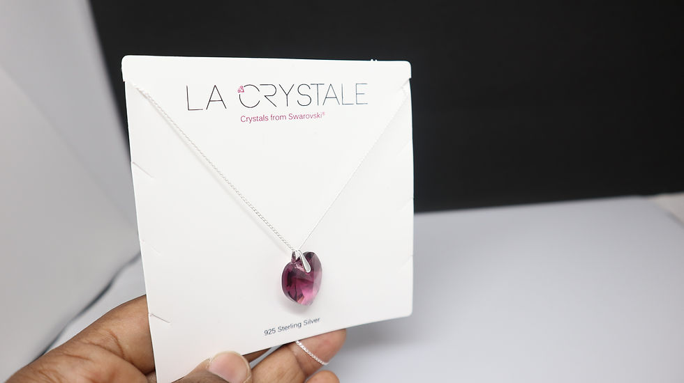 Miniature : Purple Swarovski Crystal Necklace, Crystal from Swarovski,  925 Sterling Silver