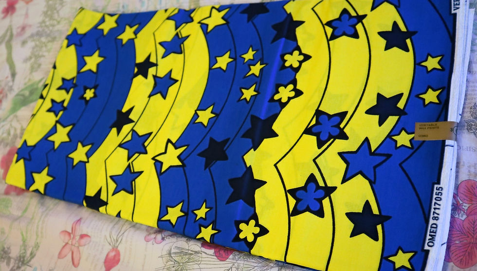 Miniatura: African Print, Ankara Fabric, Multi-colour Stars African Print Fabric, Craft fab