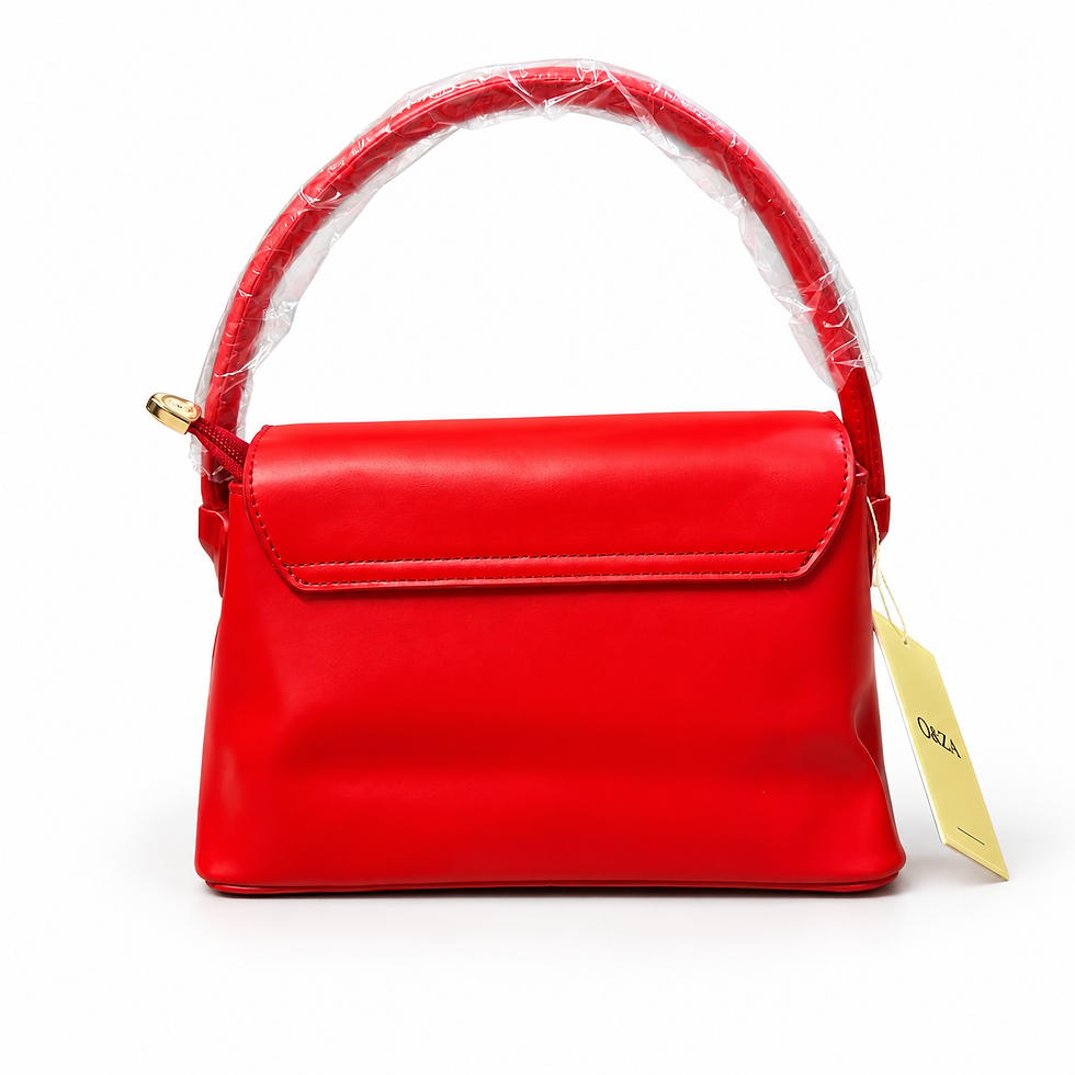 Miniatura: Structured Top Handle Crossbody Handbag with Statement Clasp & Shoulder Strap