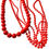 Thumbnail: Red 3 Pics Beaded Necklace and Earring Set