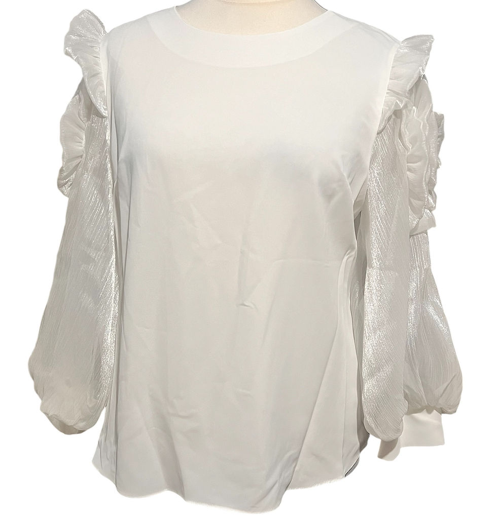Miniatura: White Top With Balloon Rosette Detail Sleeves Womenswear