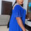 Miniaturebillede: Asymmetric Elegant Short Sleeve Dress  In Royal Blue Womenswear 