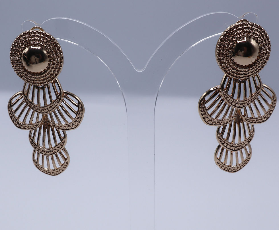 Thumbnail: Feather Design Non Tarnished Gold Plated Jewellery Set
