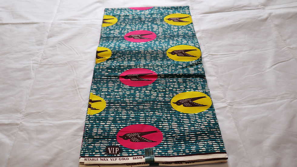 Thumbnail: African Print Fabric, Multicolour Ankara Wax Fabric, Bird design African Print