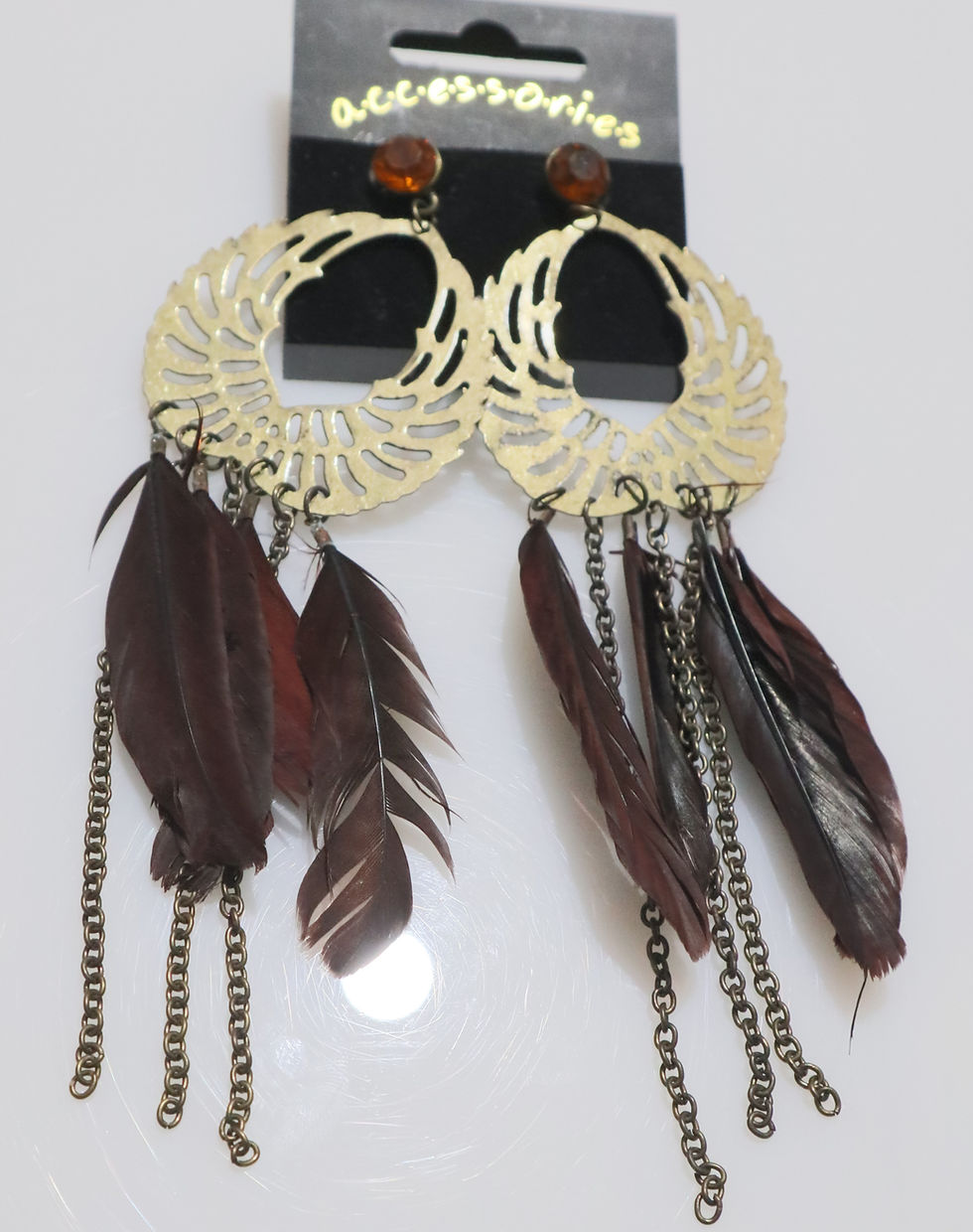 Miniatura: Long Feather Drop Earring