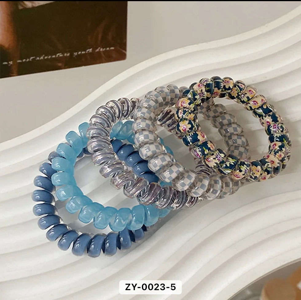 Thumbnail: 5 Pcs Set Wire Hair Ties Colourful Plastic Spiral Hair Ties Hair Accessories 