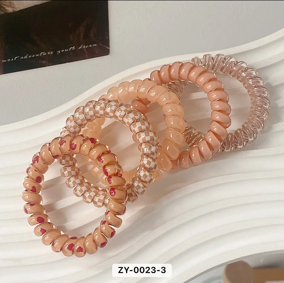 Миниатюра: 5 Pcs Set Wire Hair Ties Colourful Plastic Spiral Hair Ties Hair Accessories 