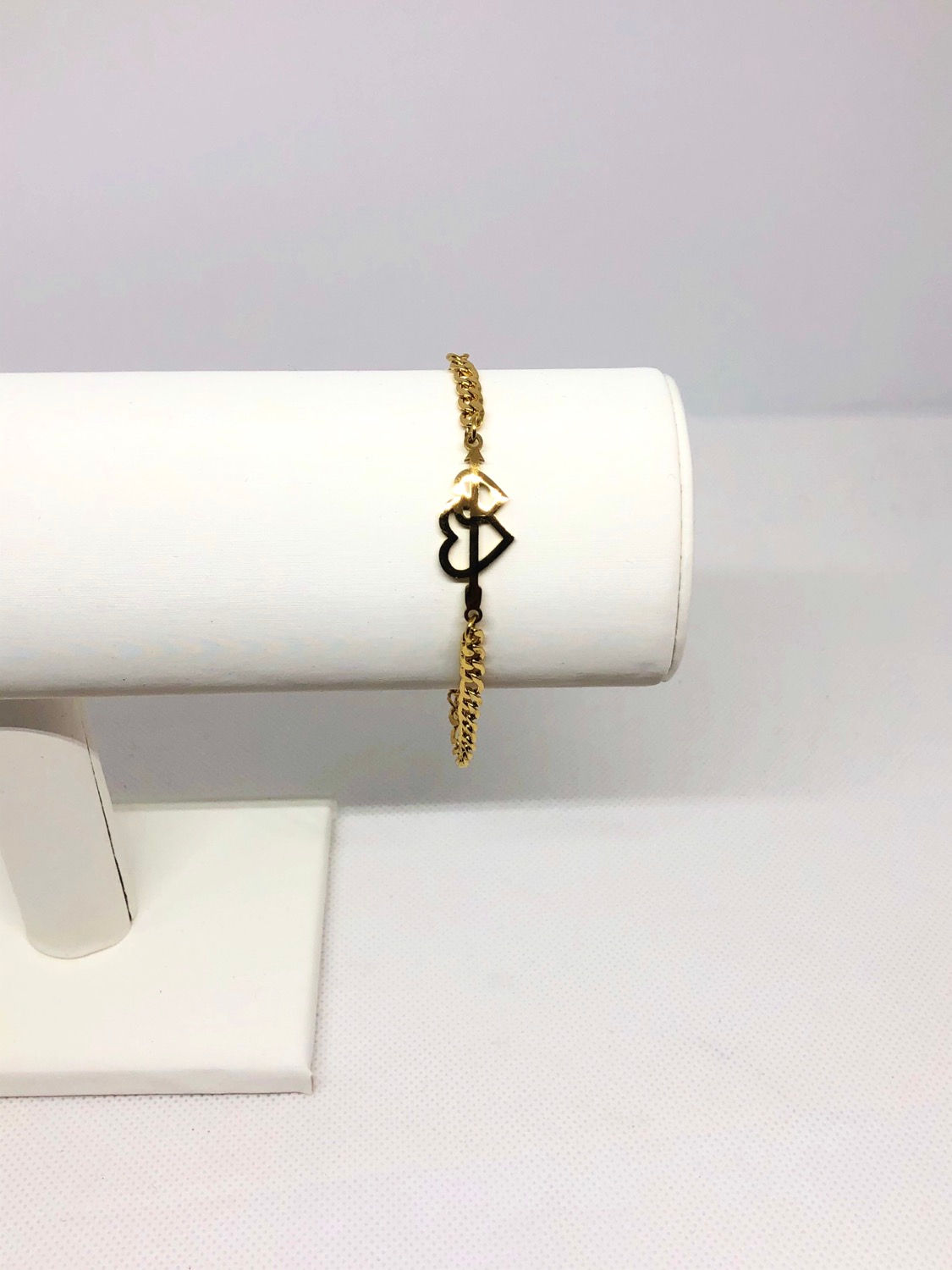 Stainless Steel Heart Charm Women’s Gold Bracelet