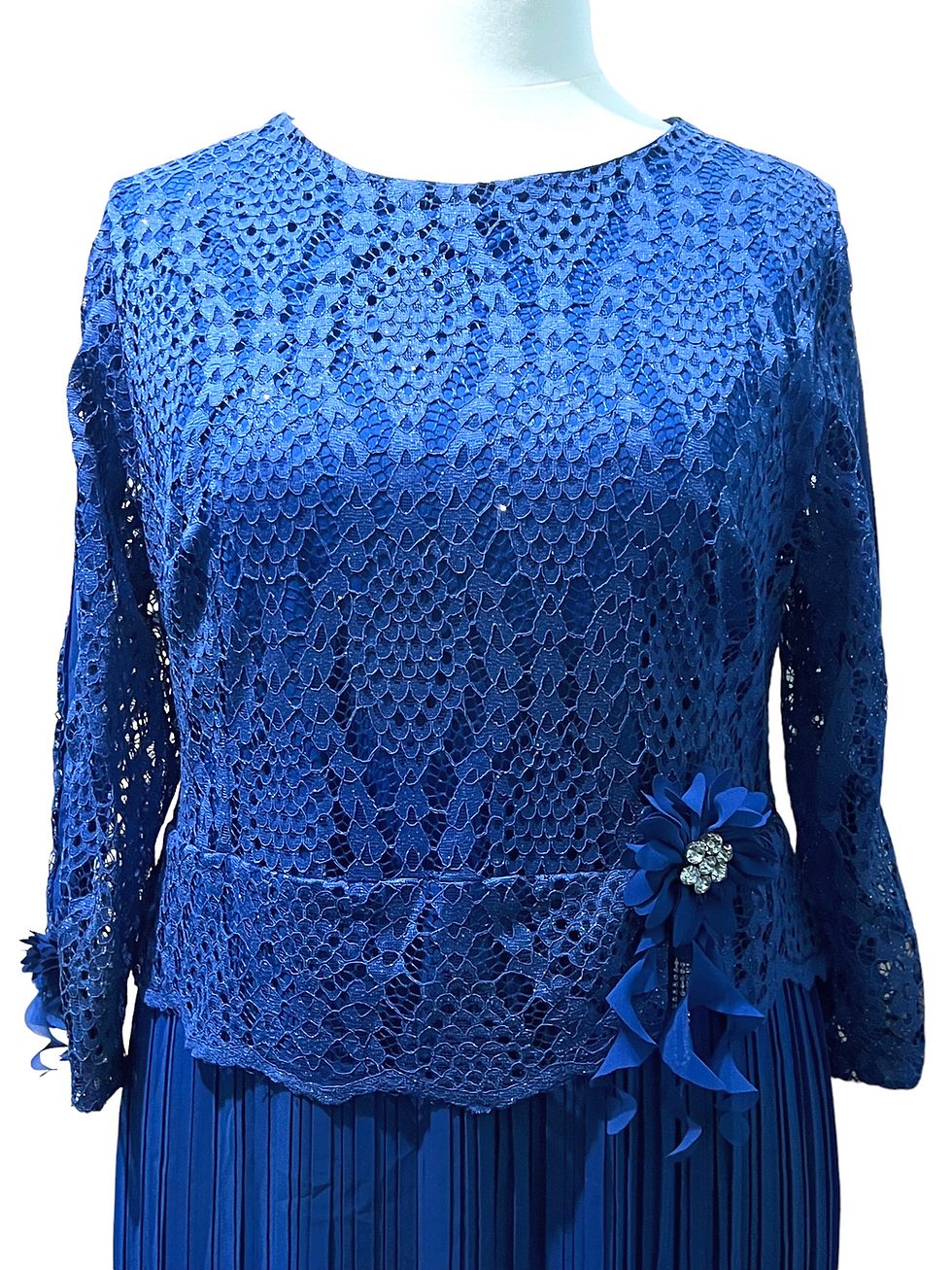 Miniatura: Sparkling Lace and Chiffon Pleated Dress With Diamanté Hem Womenswear 