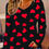 Thumbnail: V-Neck Top With Cut Out Detail All Over Heart Print Long Sleeve Top