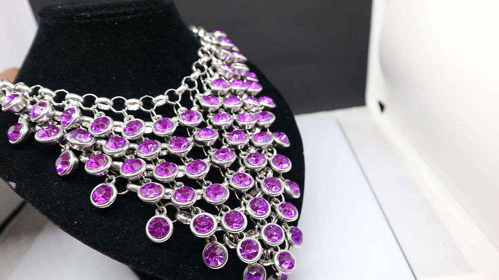 Miniaturebillede: Bold Multi-Droplet Statement Necklace 
