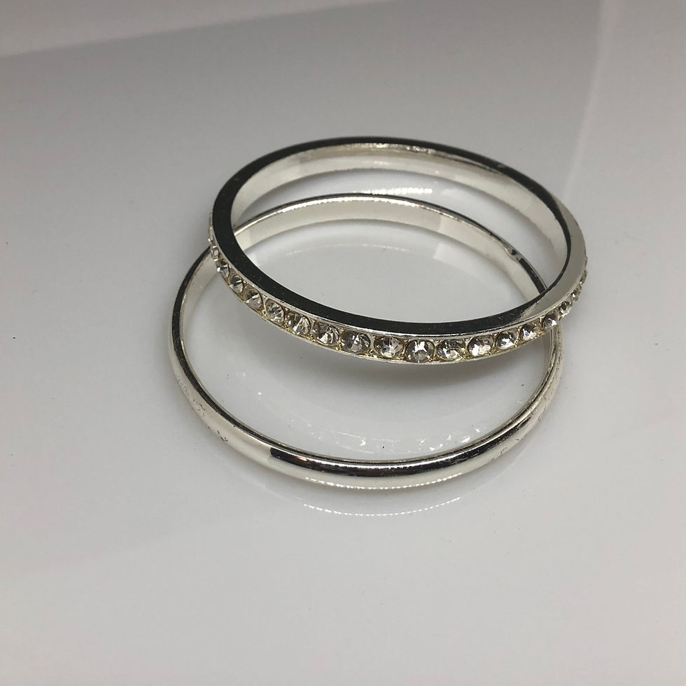 Миниатюра: Diamanté and Plain 2PCS Set Bangle 