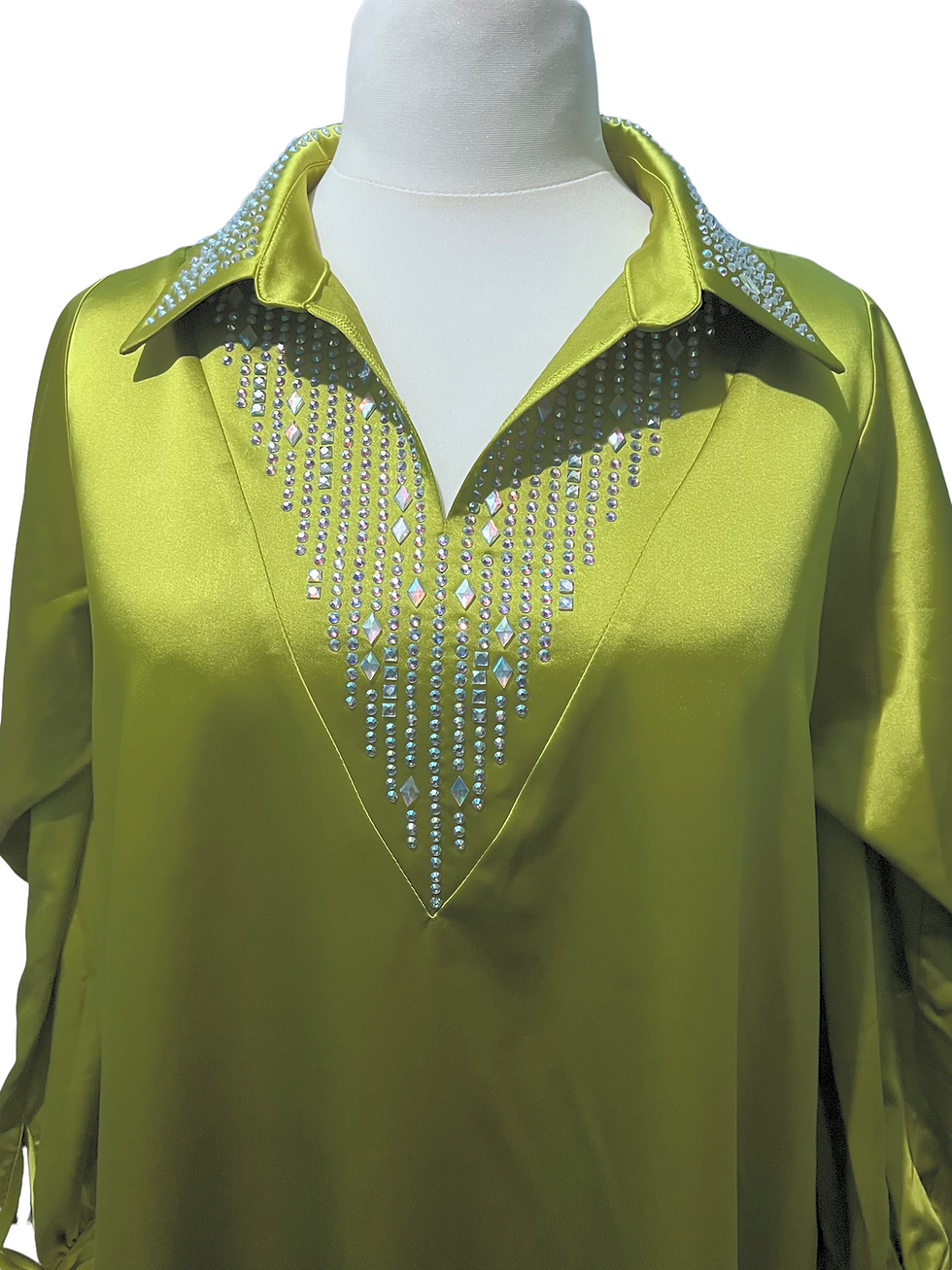 Miniaturebillede:  Satin Swing Dress with Diamanté Collar Detail Womenswear 