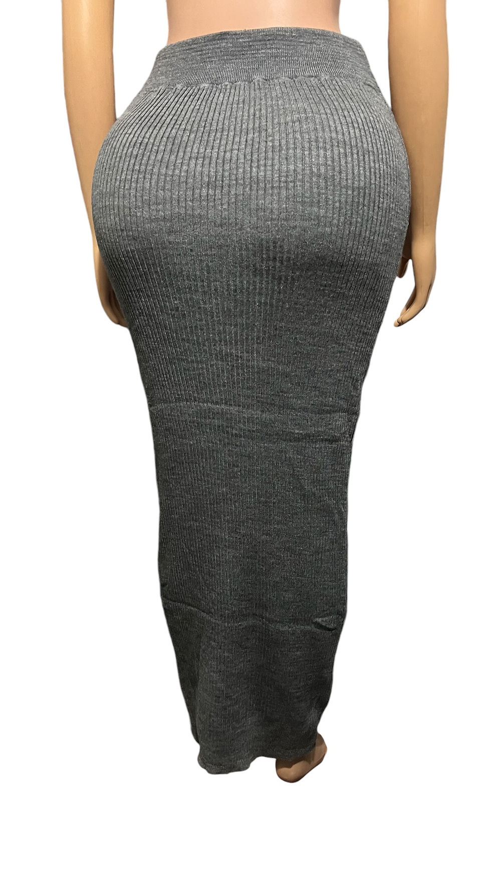 Miniaturebillede: Knitted Cardigan and Tube Skirt in Dark Grey