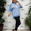 Thumbnail: Drop Shoulder Stripes Bling Butterfly Knit Top