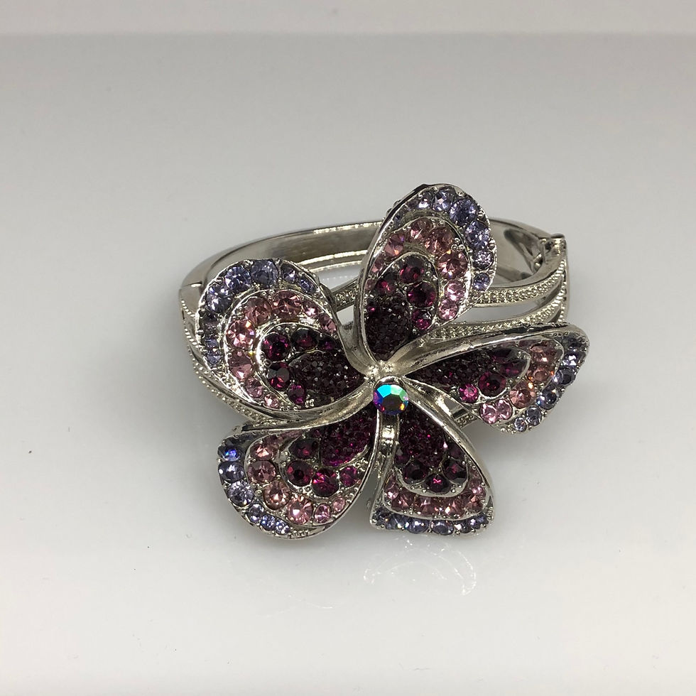 Miniatura: Flower Diamanté Hinge Bangle