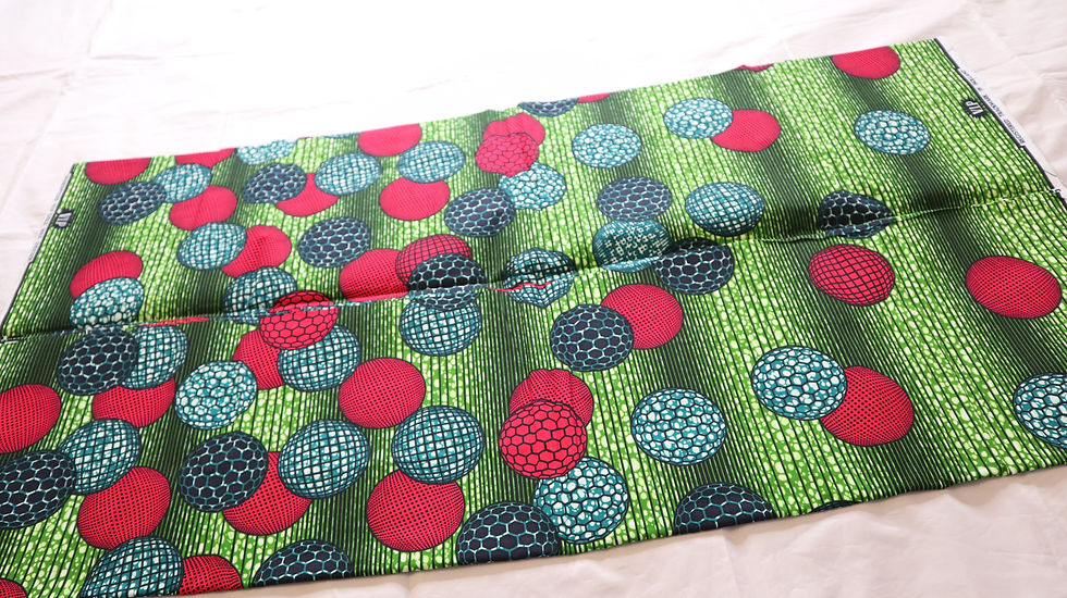 Thumbnail: Multicolour African Print Fabric, Ankara Wax Fabric,  Ball Detail Ankara Wax